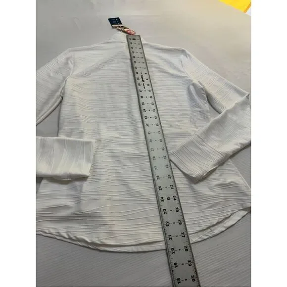 NWT Tommy Bahama Womens Golf Half Zip Performance LS WHITE Jacket UPF50 MEDIUM - Picture 13 of 13